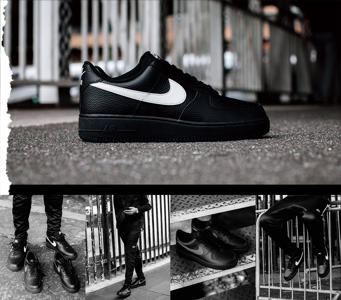 nike air force white and black tick