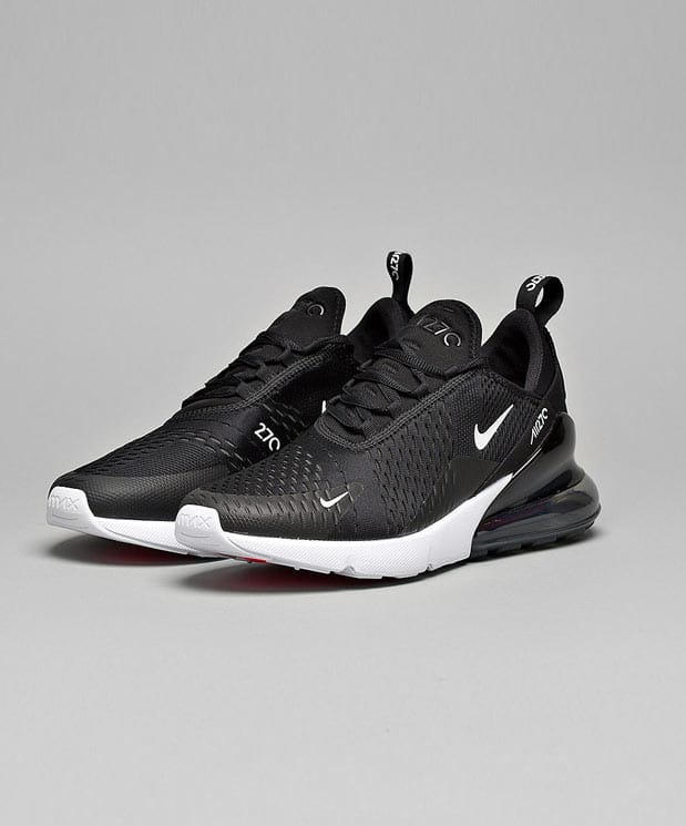 black and white air max 270s