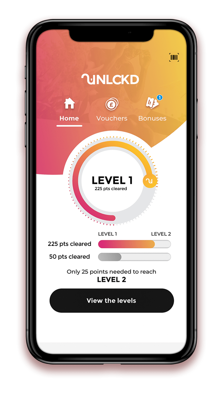 App screen showing level screen