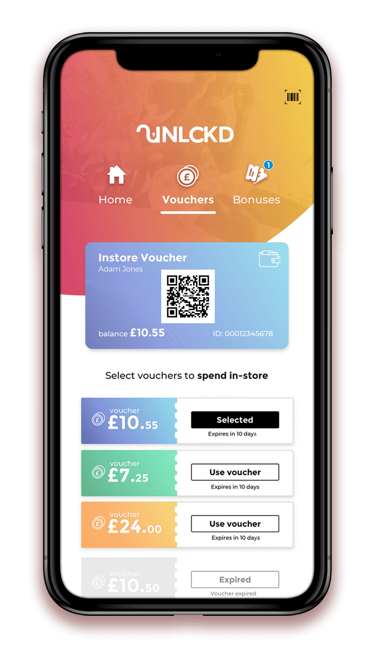App screen showing vouchers