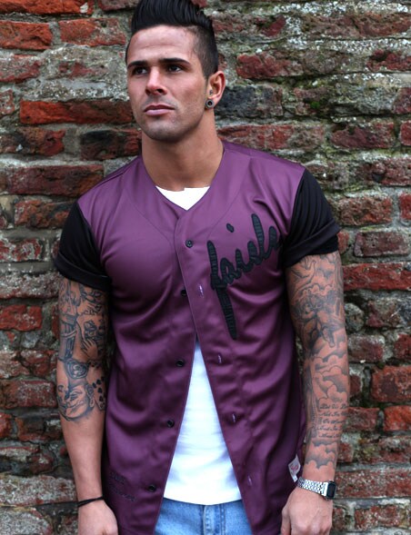 Sik Silk Burgundy Baseball Shirt