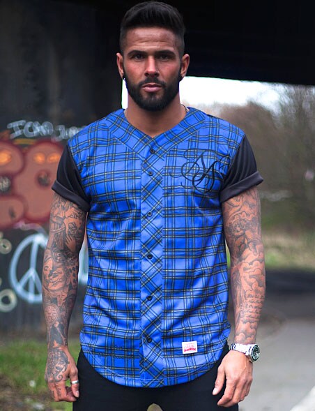 SIK SILK Tartan Baseball Shirt