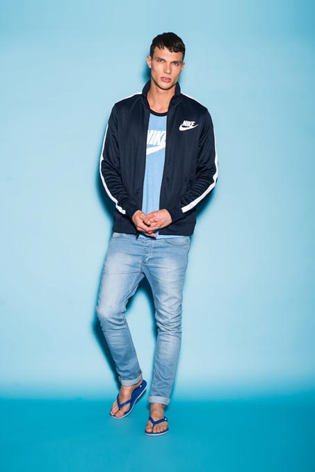 tracksuit top with jeans