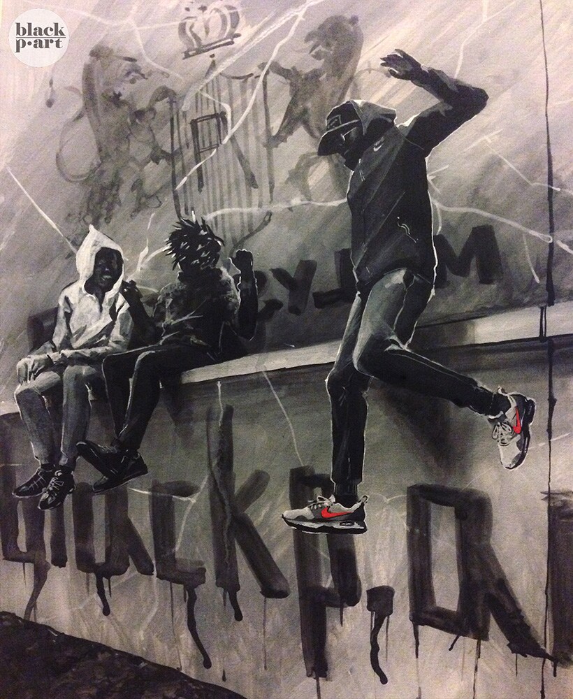 Blackp.art x Footasylum Nike Tech Pack artwork