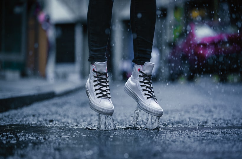 super wet shot of converse shield