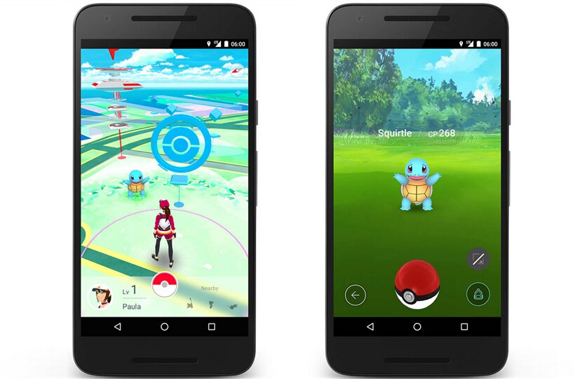 Pokemon GO on phone screen
