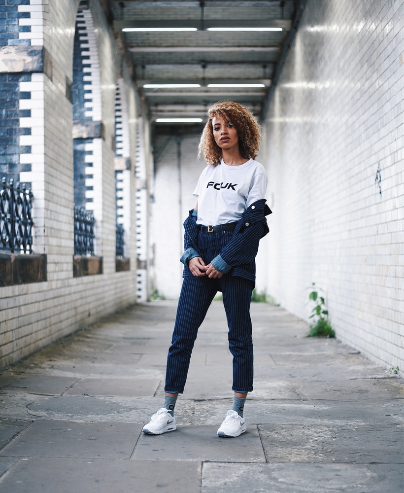 Rachelle jacket off shot