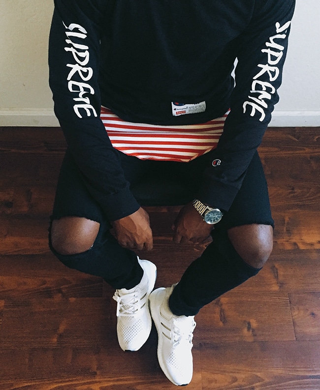 Michael Vincent wearing Sepreme