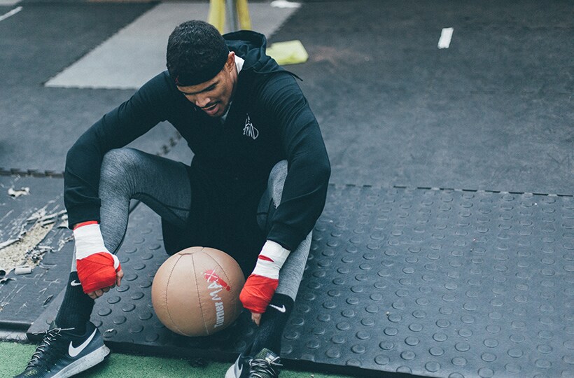 Jordan Troublesome Thompson with medecine ball