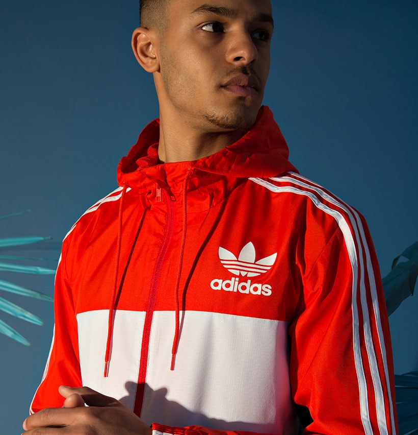 adidas california windbreaker red