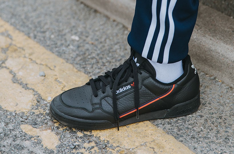 adidas continental black on feet