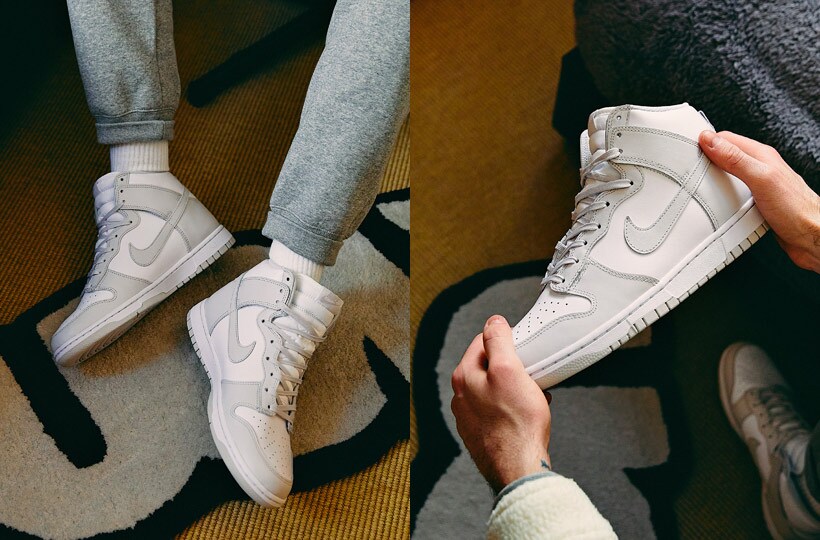 dunk high grey on feet