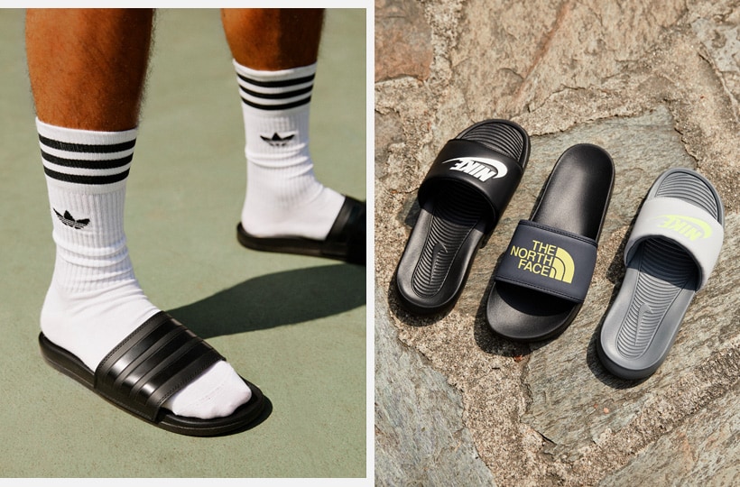 política fluido prometedor Wearing the Trend: Socks and Slides | Socks and Sliders