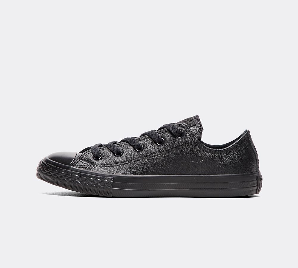 infant black leather converse