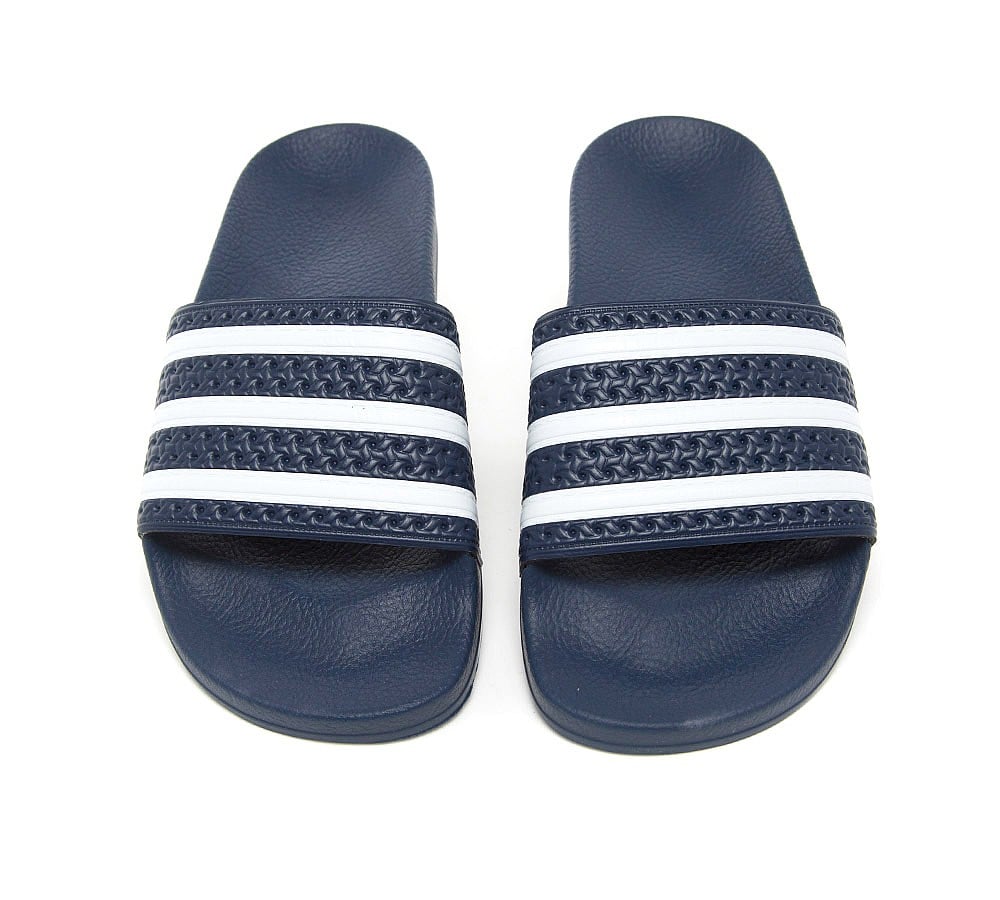adidas Originals Womens Adilette Slide Sandal Navy White Footasylum