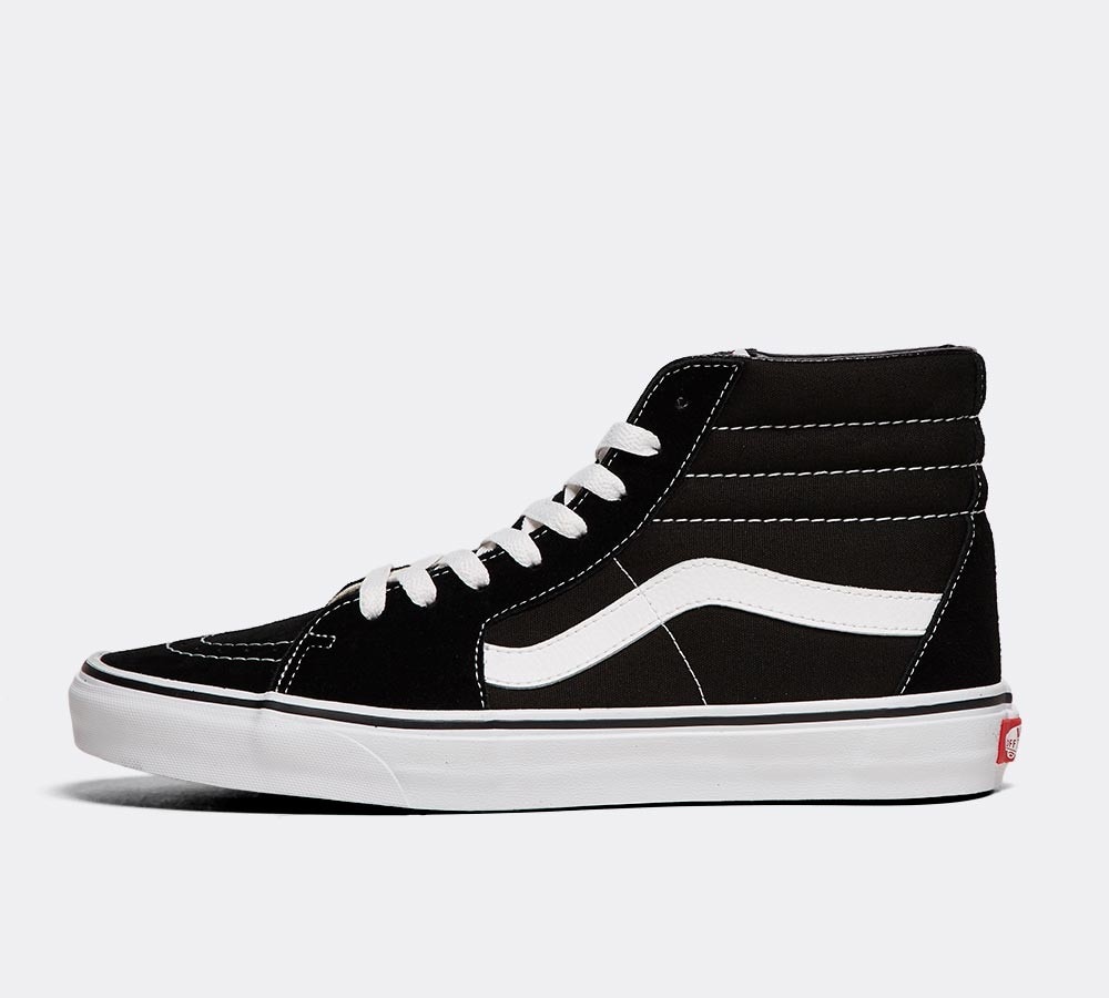 black and white vans high