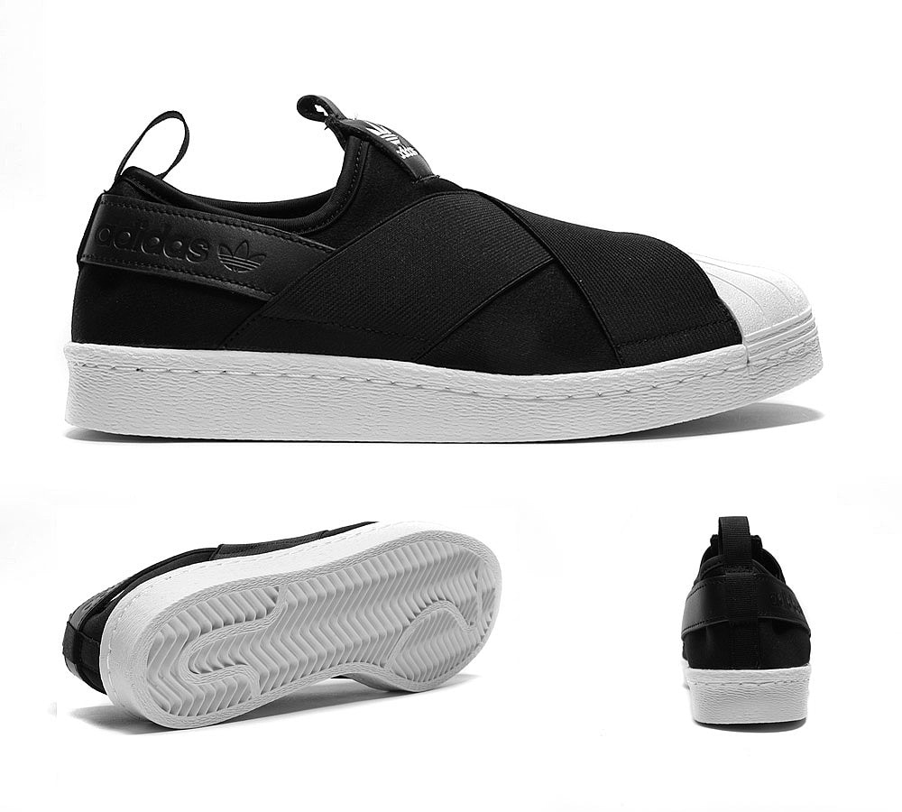 adidas Originals Womens Superstar Slip On Trainer | Black / White ...