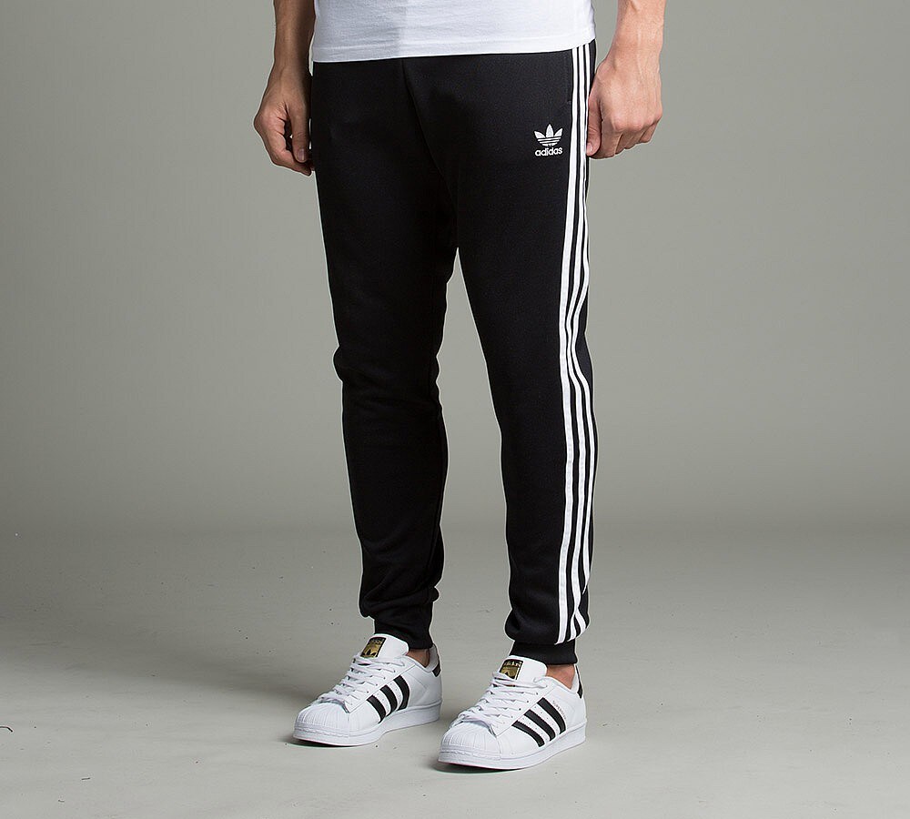 adidas Originals Superstar Cuffed Track Pant | Black / White | Footasylum