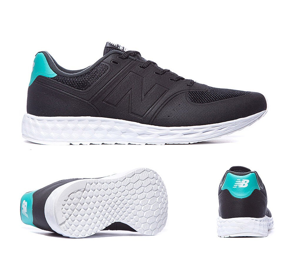 New Balance 574 Foam Fresh Trainer Black / Green / White Footasylum