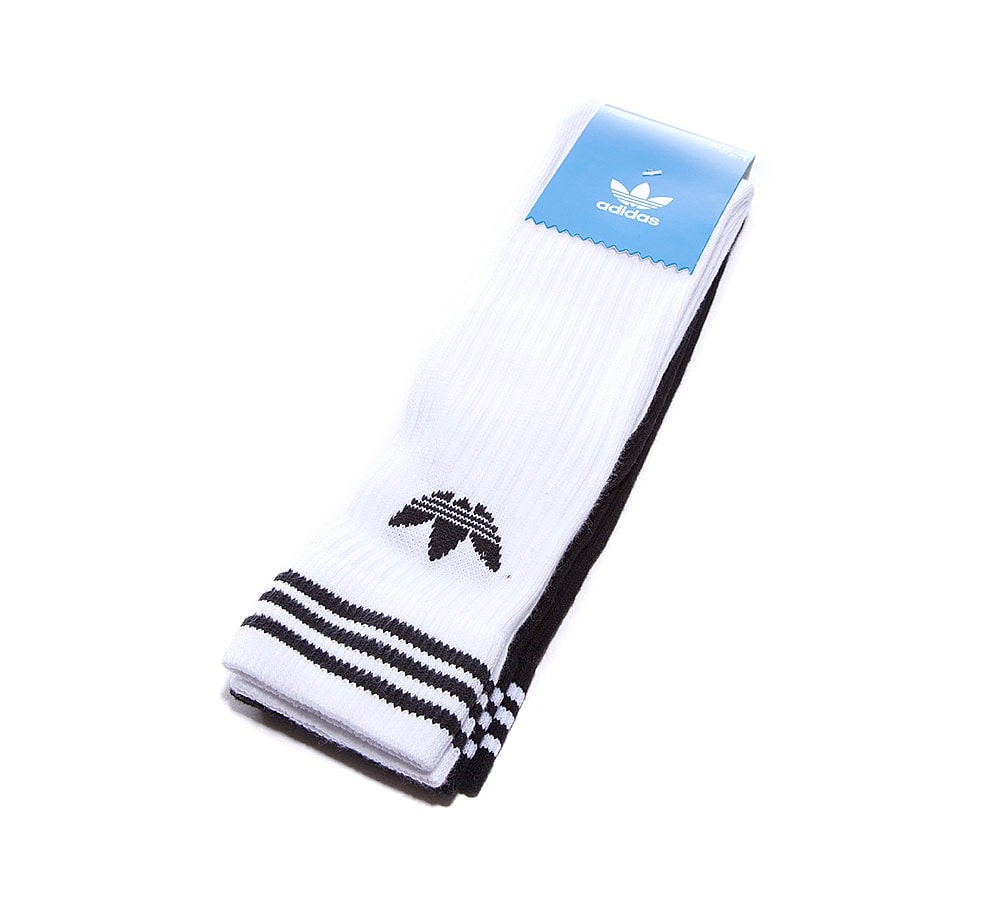 adidas Originals Womens Solid Knee Sock (2 Pack) White / Black