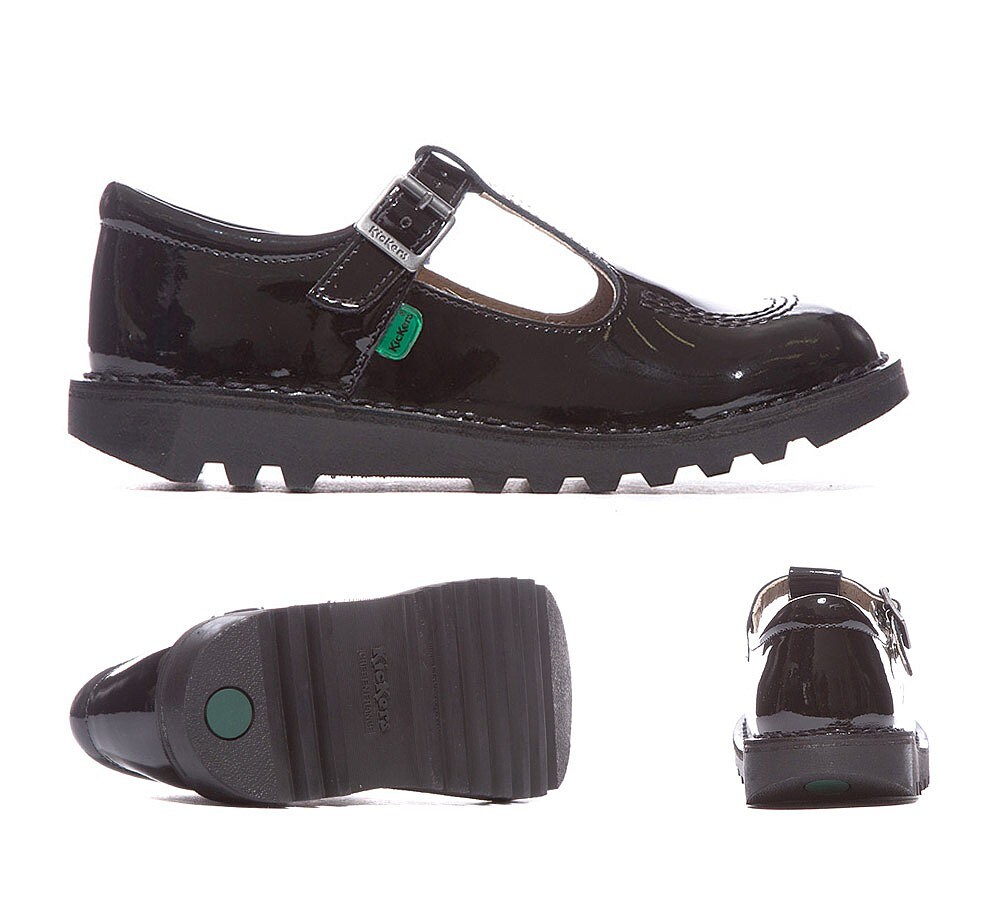 Kickers Infant Kick T Patent Shoe Black Footasylum