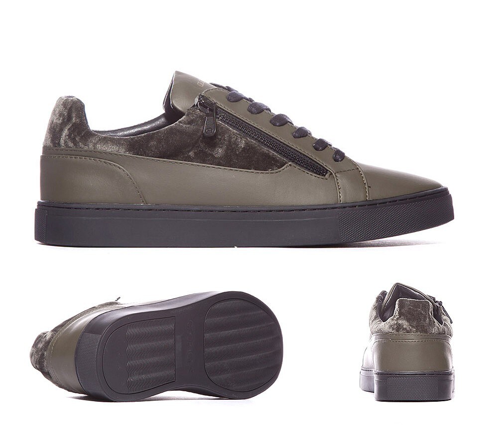 Glorious Gangsta London Velvet Trainer Khaki / Black