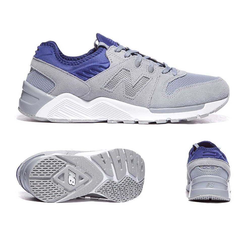 New Balance ML009 Suede Trainer Grey / Blue Footasylum