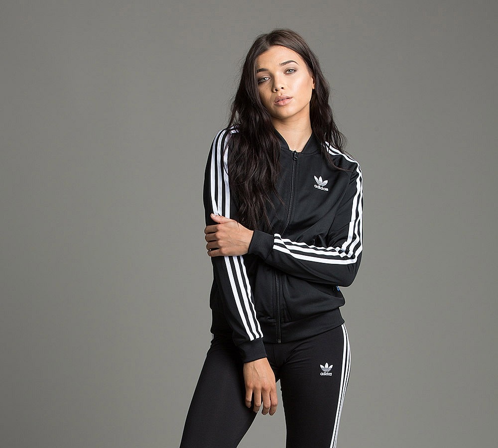 black and white adidas tracksuit womens