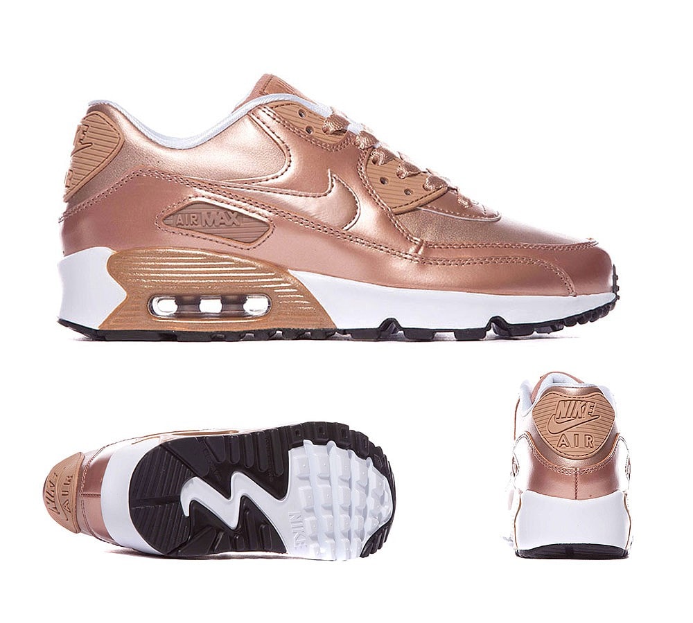 Nike Junior Air Max 90 SE Leather Trainer | Metallic Red Bronze