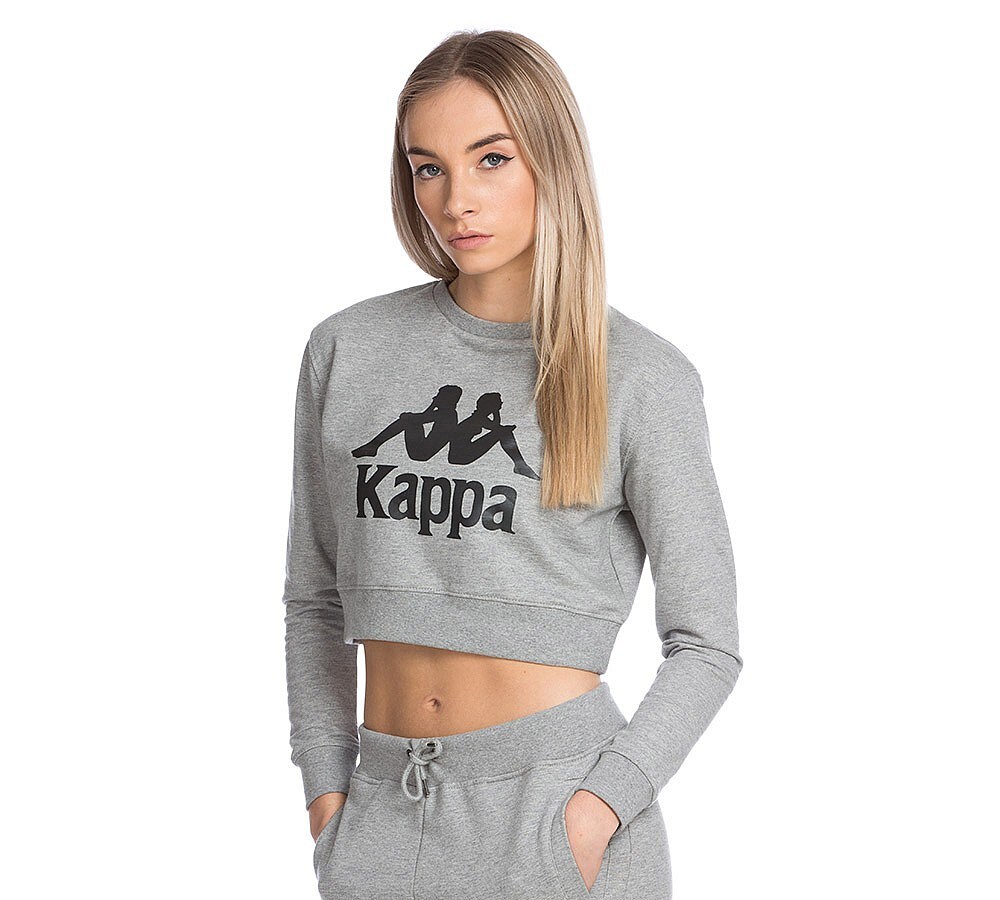 kappa womens bamm bamm cropped sweatshirt grey footasylum superdry size chart ladies