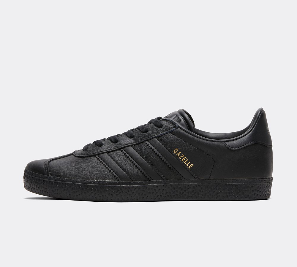 black leather gazelles junior