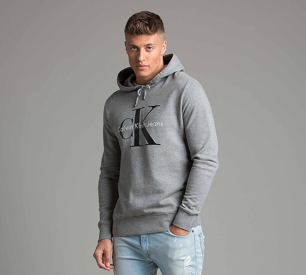 Calvin Klein Jeans True Icon Overhead Hooded Top Grey Heather