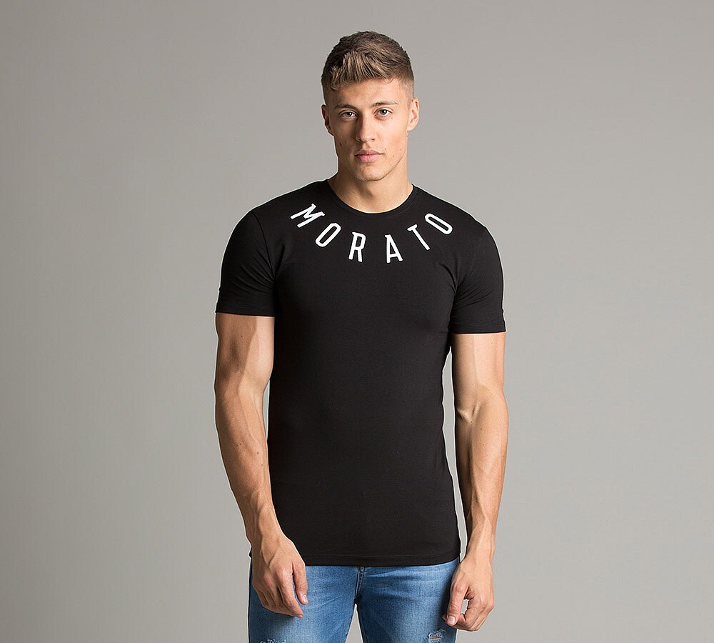 Antony Morato Neck Script T-Shirt | Black | Footasylum