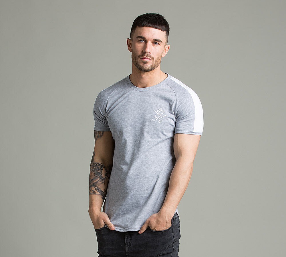 Gym King Retro Stripe T-Shirt | Grey | Footasylum