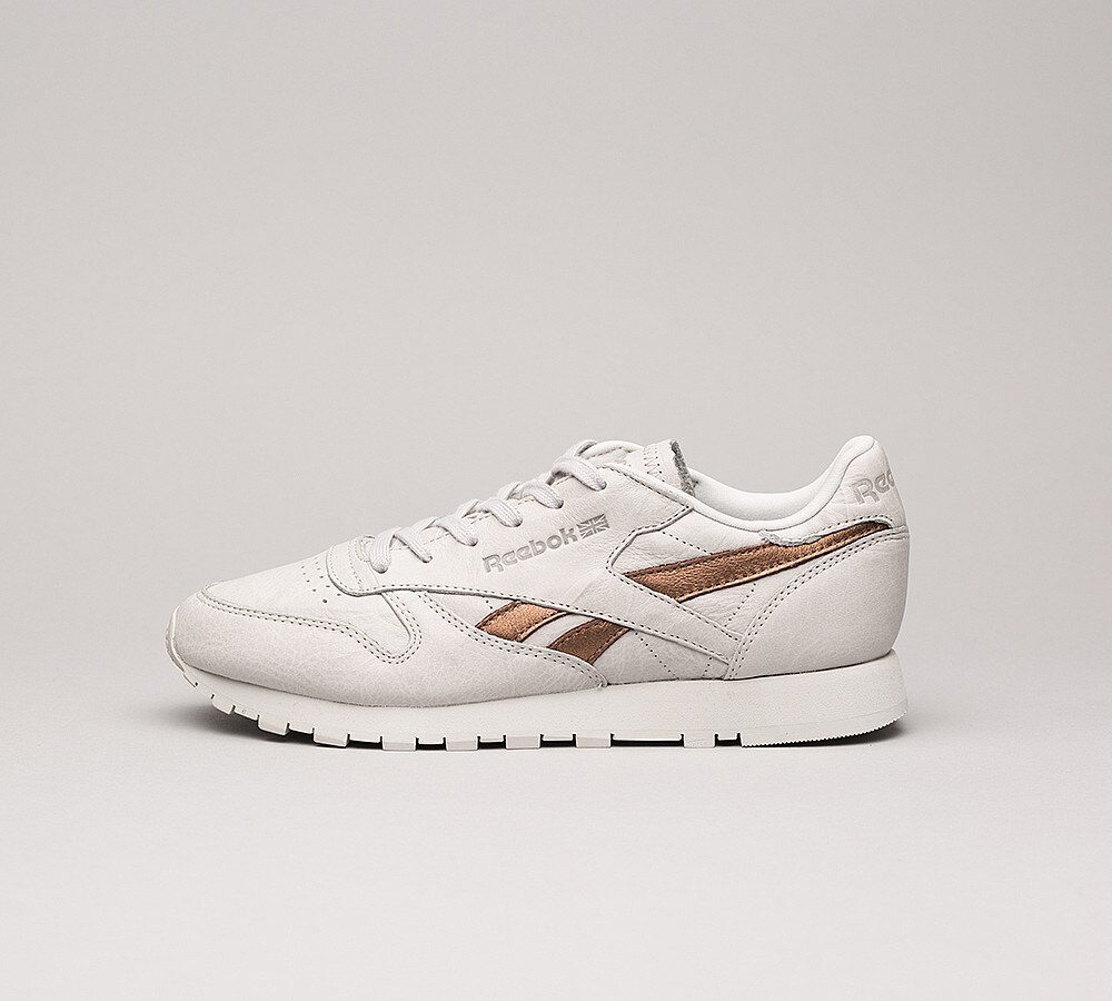 gold reebok classic trainers