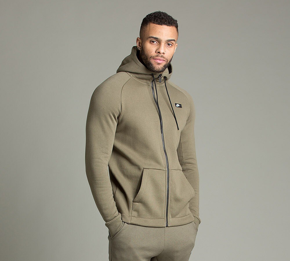 Nike Modern Full Zip Hooded Top | Olive | Footasylum