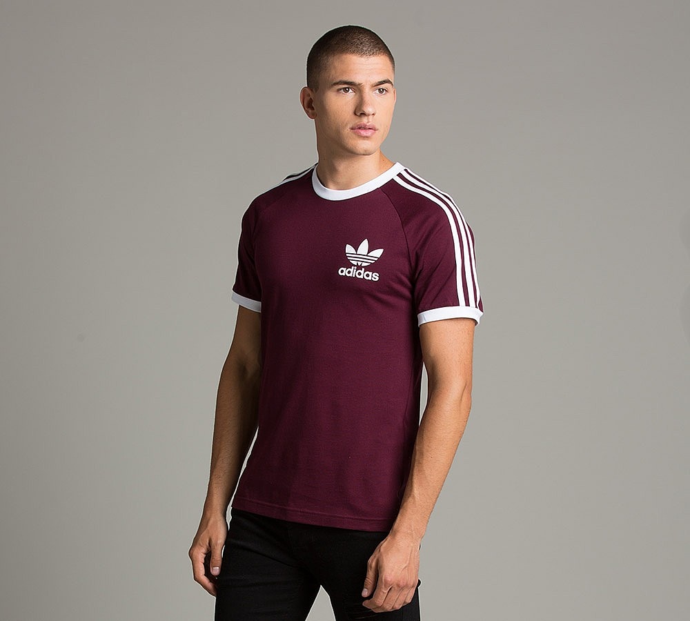 adidas burgundy tee