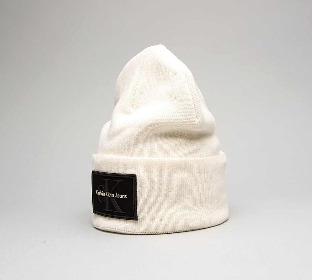 Calvin Klein Womens ReIssue Beanie Hat Dusted Ivory Footasylum