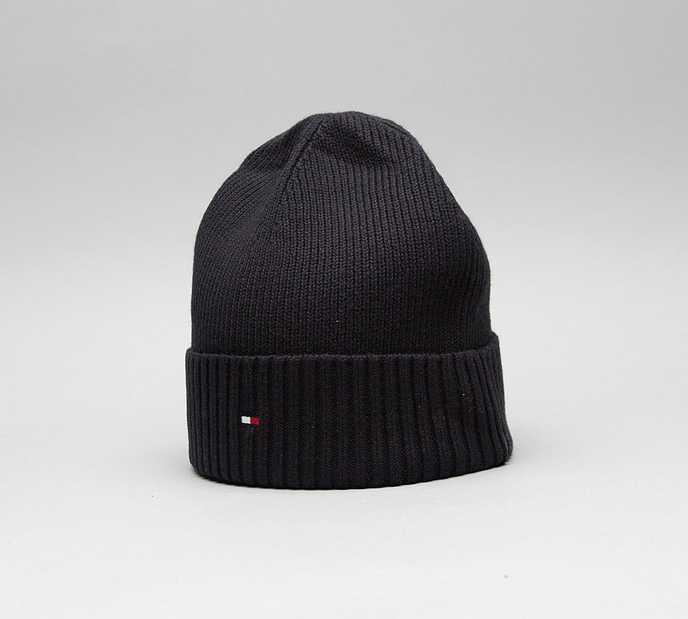 Tommy Hilfiger Small Logo Beanie Hat Black Footasylum