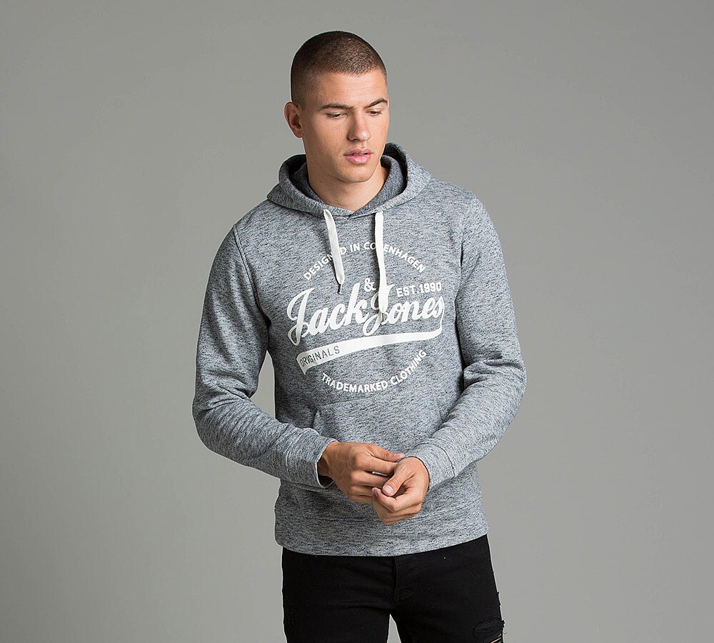 jack jones panther overhead hooded top asphalt jack and jones medium size chart