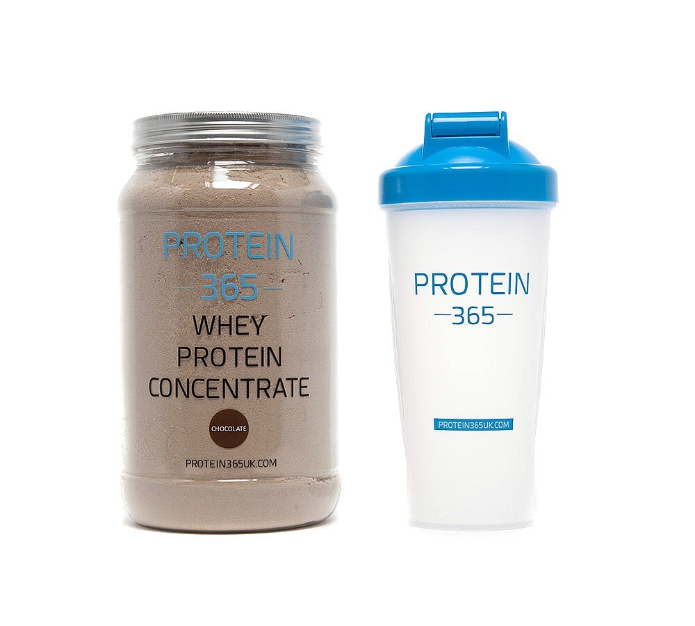 Protein 365 Whey Protein Concentrate and Shaker Chocolate Footasylum