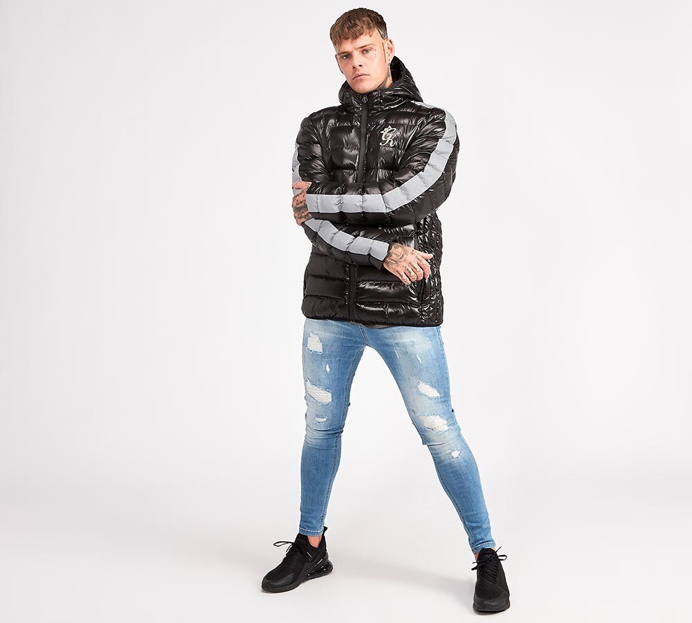 Gym King Muscle Puffer Jacket | Black / Reflective | Footasylum