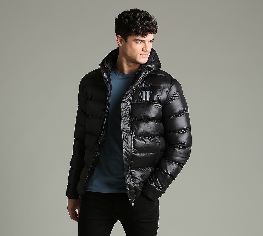11 Degrees Strike Full Zip Puffer Jacket Black Footasylum