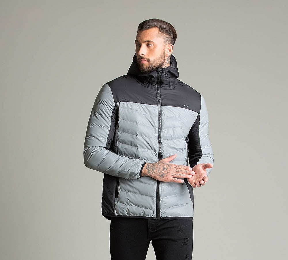 Zavetti Sport Orsini Reflective Puffer Jacket | Black / Reflective ...