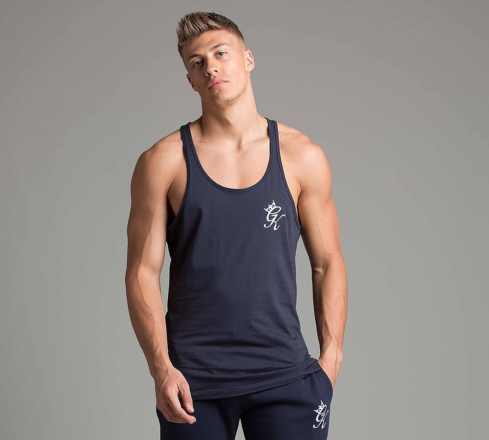 Gym King Stringer Vest Blue Nights Footasylum