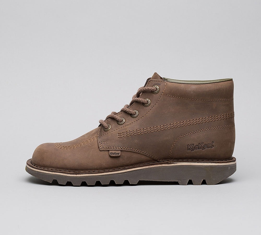 Kickers Kick Hi Leather Boot Brown Footasylum