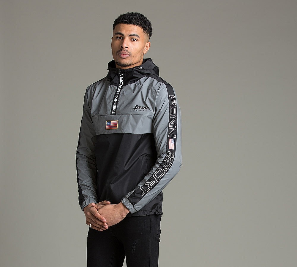 Penn Sport Overhead Reflective Windrunner Jacket Black / Reflect