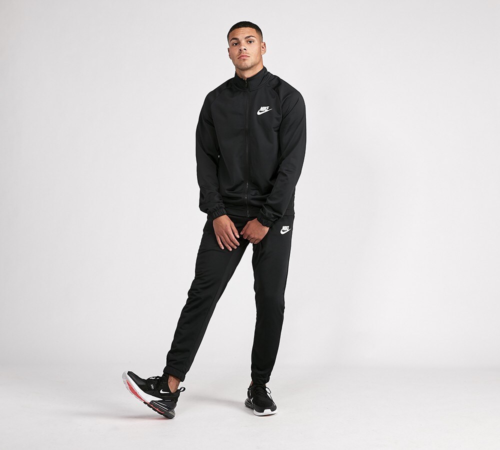 nike poly tracksuit black