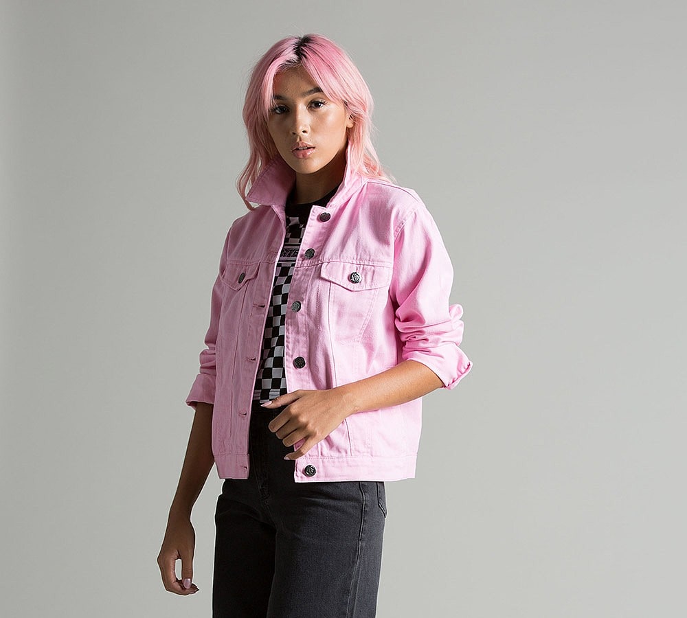 Daisy Street Womens Denim Jacket Pink Footasylum