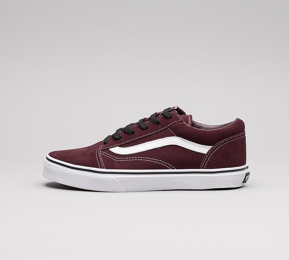 Vans Junior Old Skool Trainer | Port / White | Footasylum